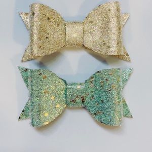 Handmade faux leather bows